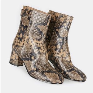 Joie Snakeskin Booties